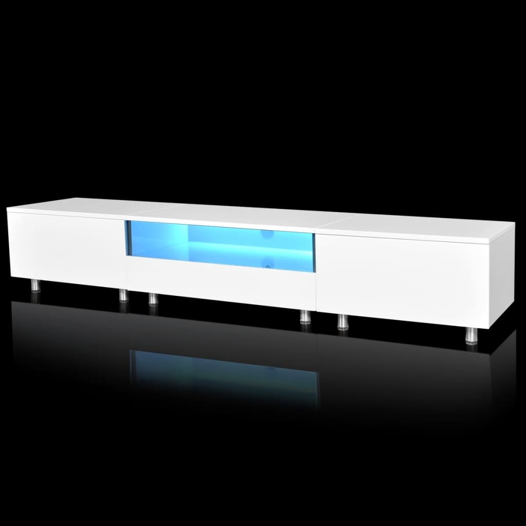 LED TV-taso Korkeakiilto Valkoinen 200 cm