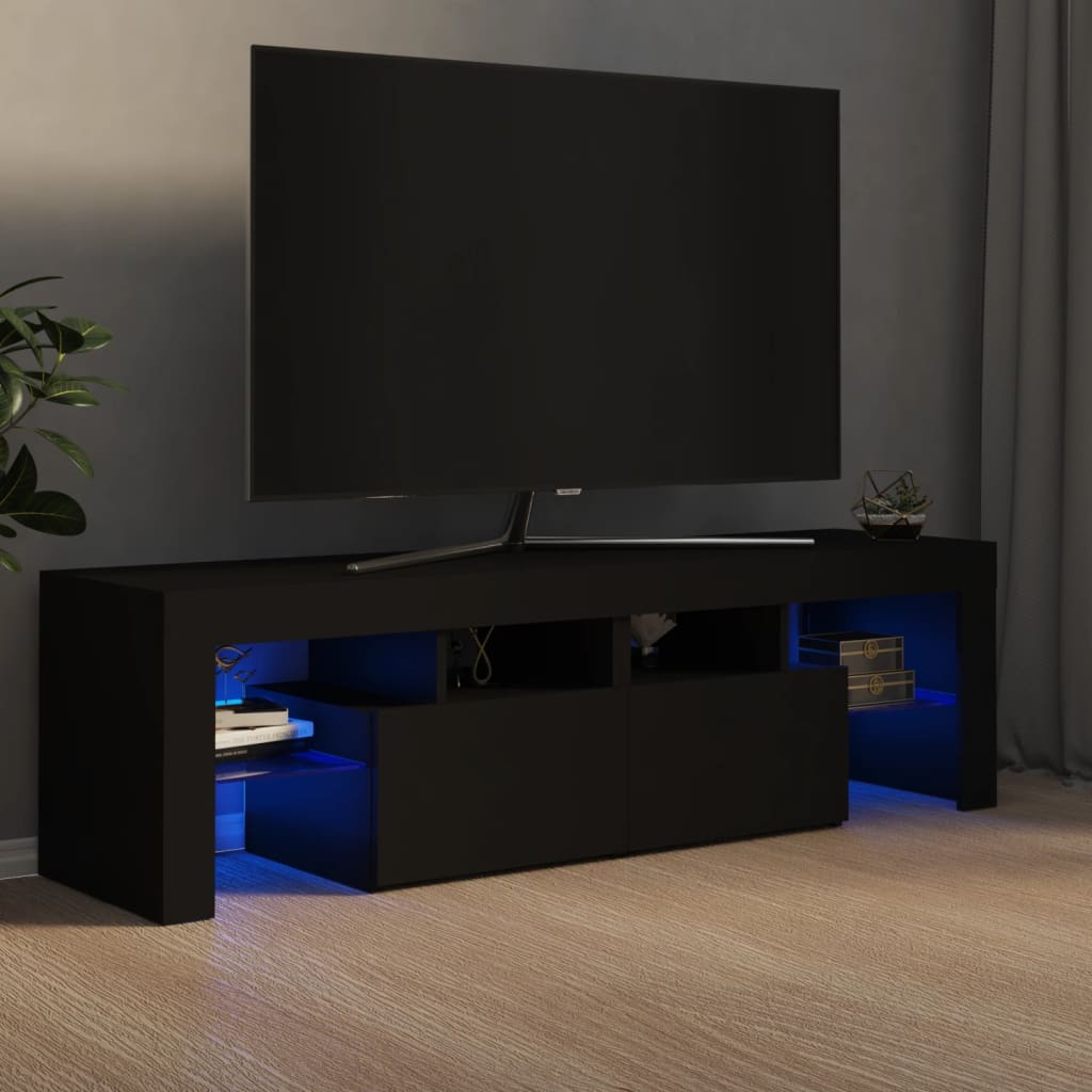 vidaXL TV-taso LED-valoilla musta 140x36,5x40 cm