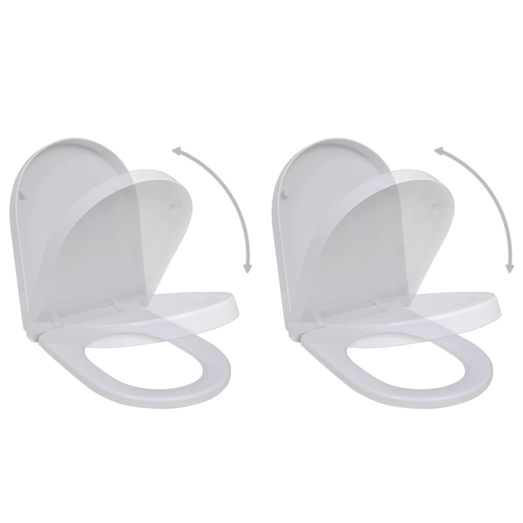 vidaXL WC-istuimet soft-close kansilla 2 kpl muovi valkoinen