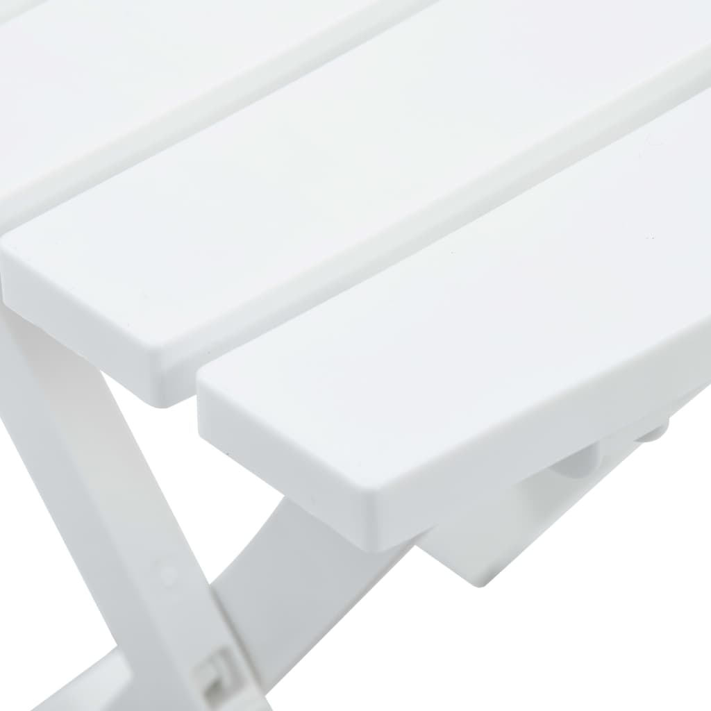 vidaXL Kokoontaittuva puutarhapöytä 45,5x38,5x50 cm valkoinen