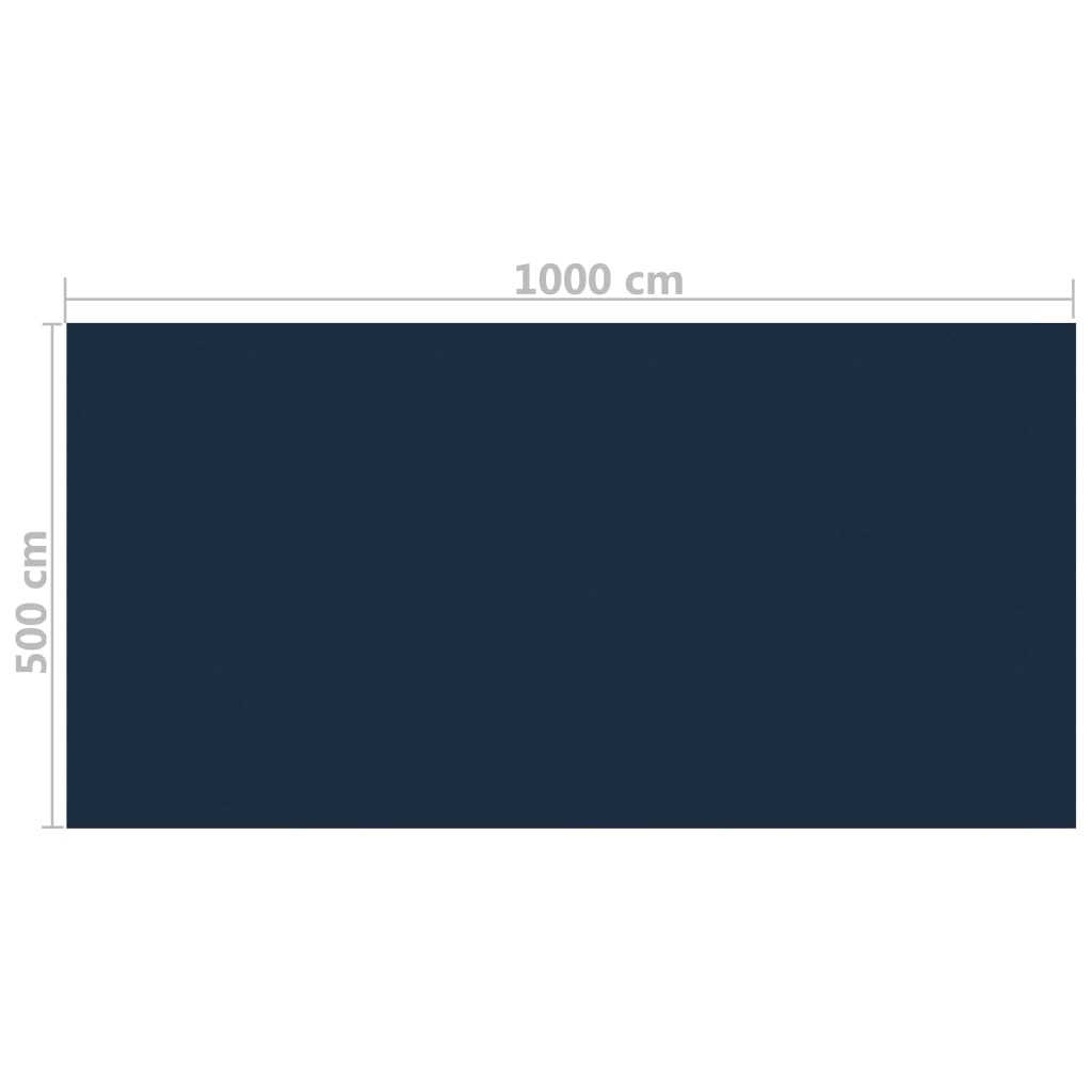 vidaXL Kelluva uima-altaan PE-aurinkoenergiakalvo 1000x500cm sinimusta