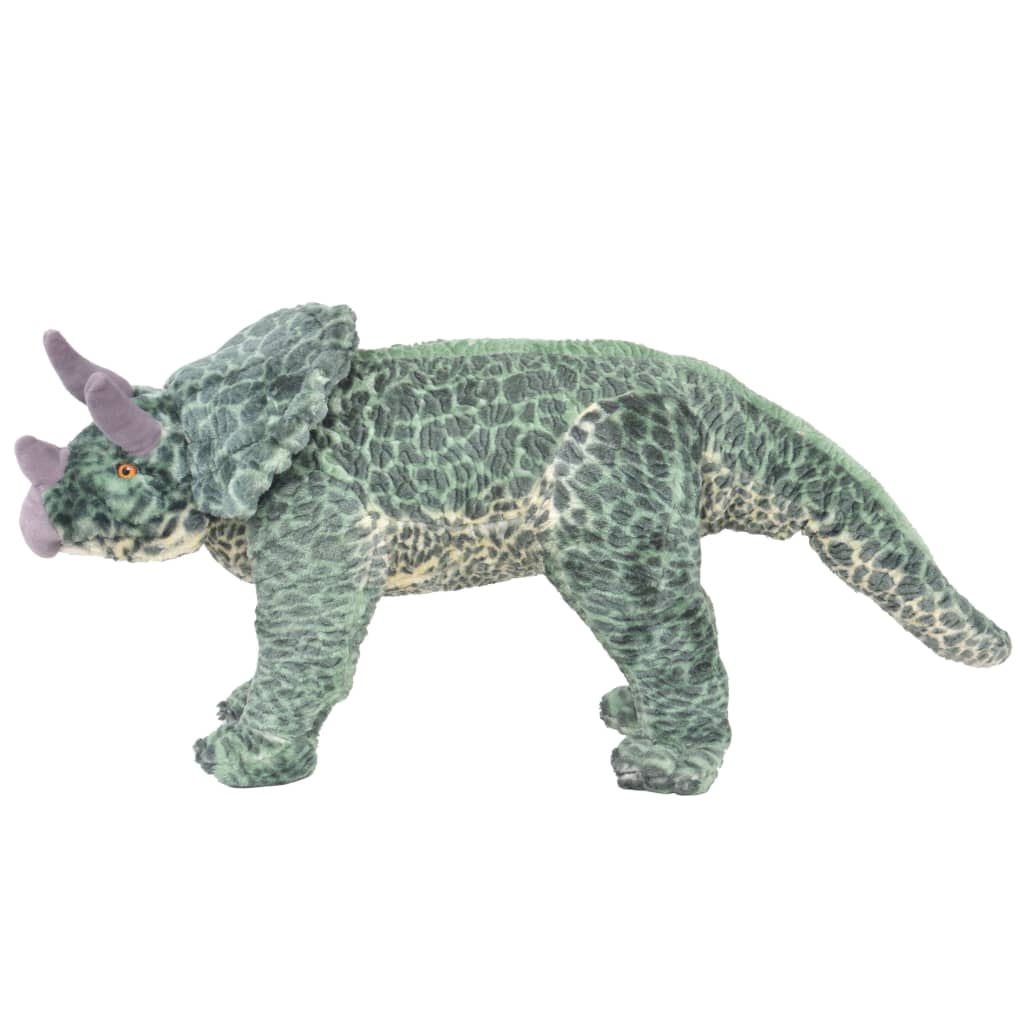 vidaXL Seisova pehmolelu dinosaurus Triceratops vihreä XXL