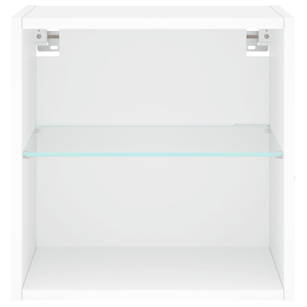 vidaXL Yöpöytä LED-valoilla seinäkiinnitettävä valkoinen