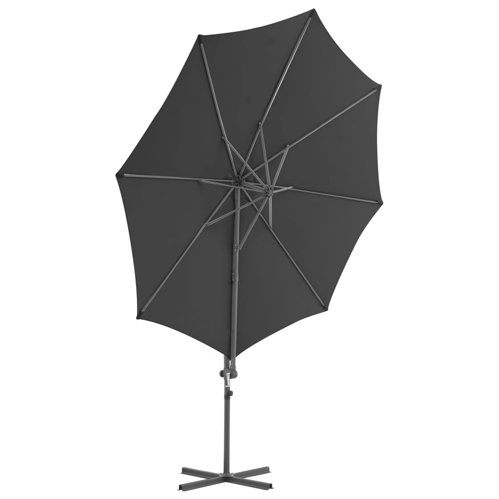 vidaXL Riippuva aurinkovarjo teräspylväällä 300 cm antrasiitti