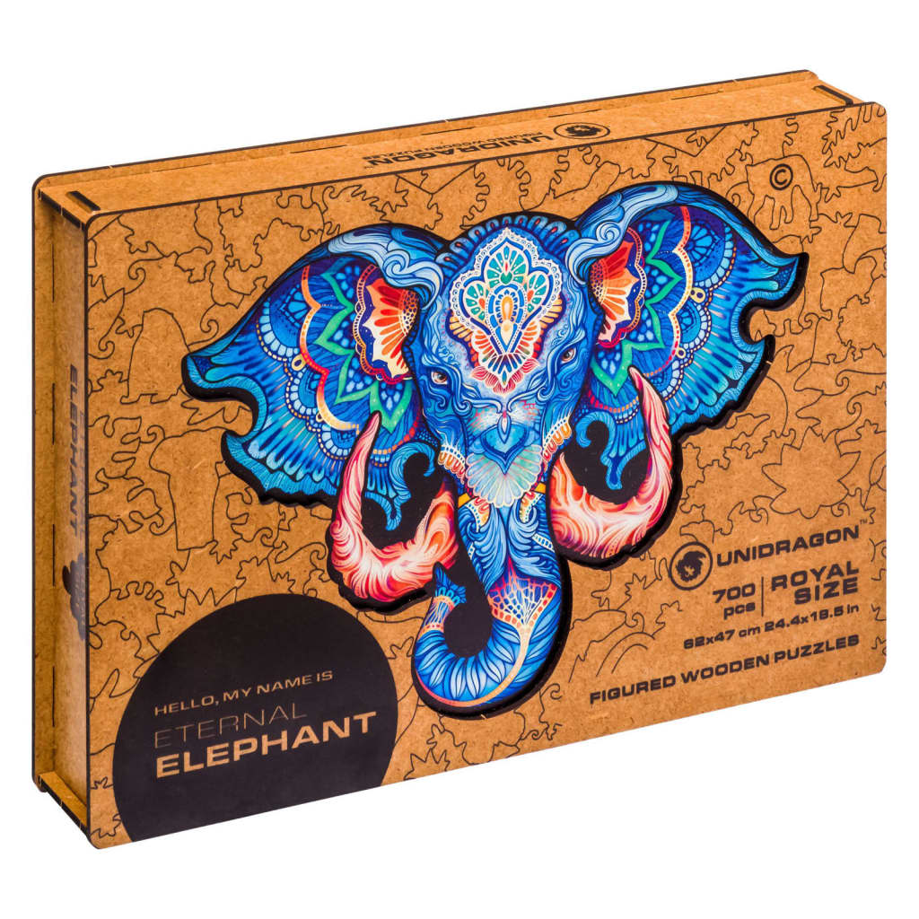 UNIDRAGON Puupalapeli 700 palaa Eternal Elephant Royal Size 62x47 cm
