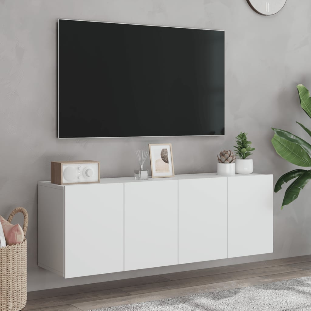 vidaXL TV-kaapit seinäkiinnitettävä 2 kpl valkoinen 60x30x41 cm