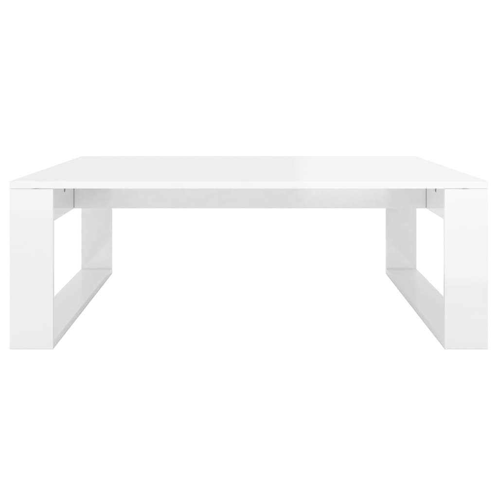 vidaXL Sohvapöytä korkeakiilto valkoinen 100x100x35 cm lastulevy