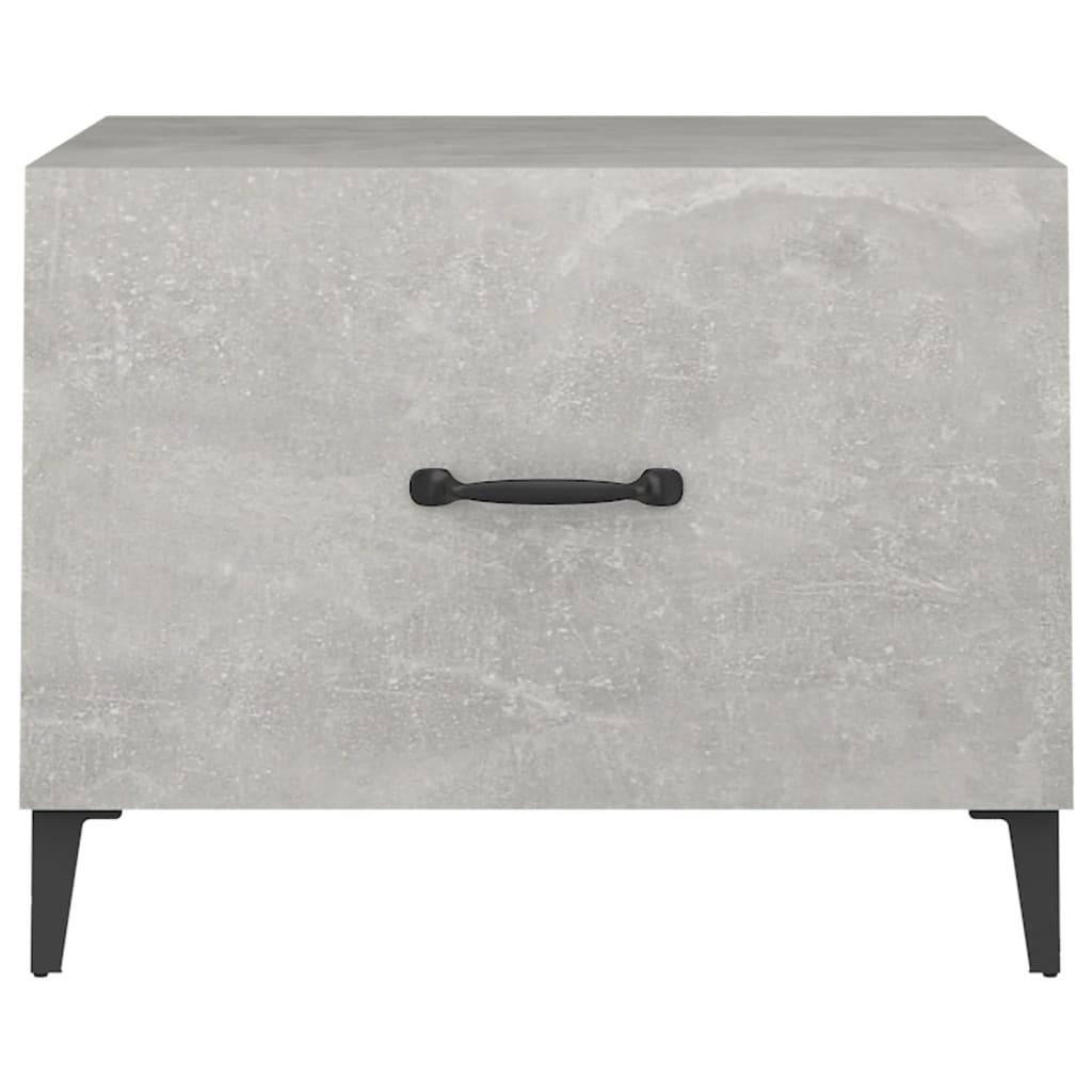 vidaXL Sohvapöytä metallijaloilla 2 kpl betoninharmaa 50x50x40 cm