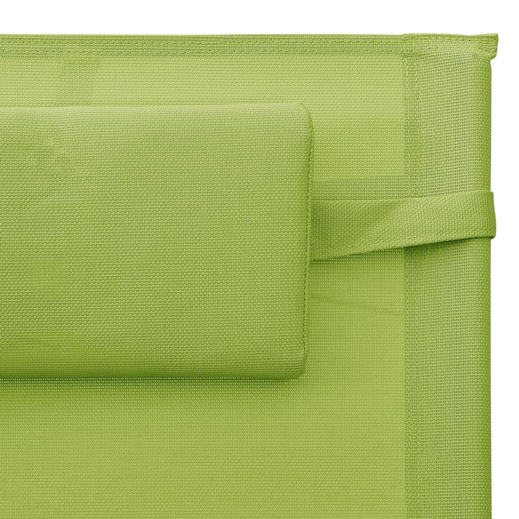 vidaXL Aurinkotuoli Textilene vihreä ja harmaa