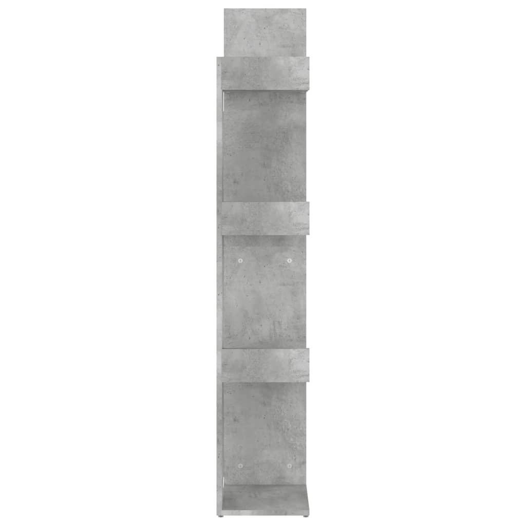 vidaXL Kirjahylly betoninharmaa 48x25,5x140 cm lastulevy