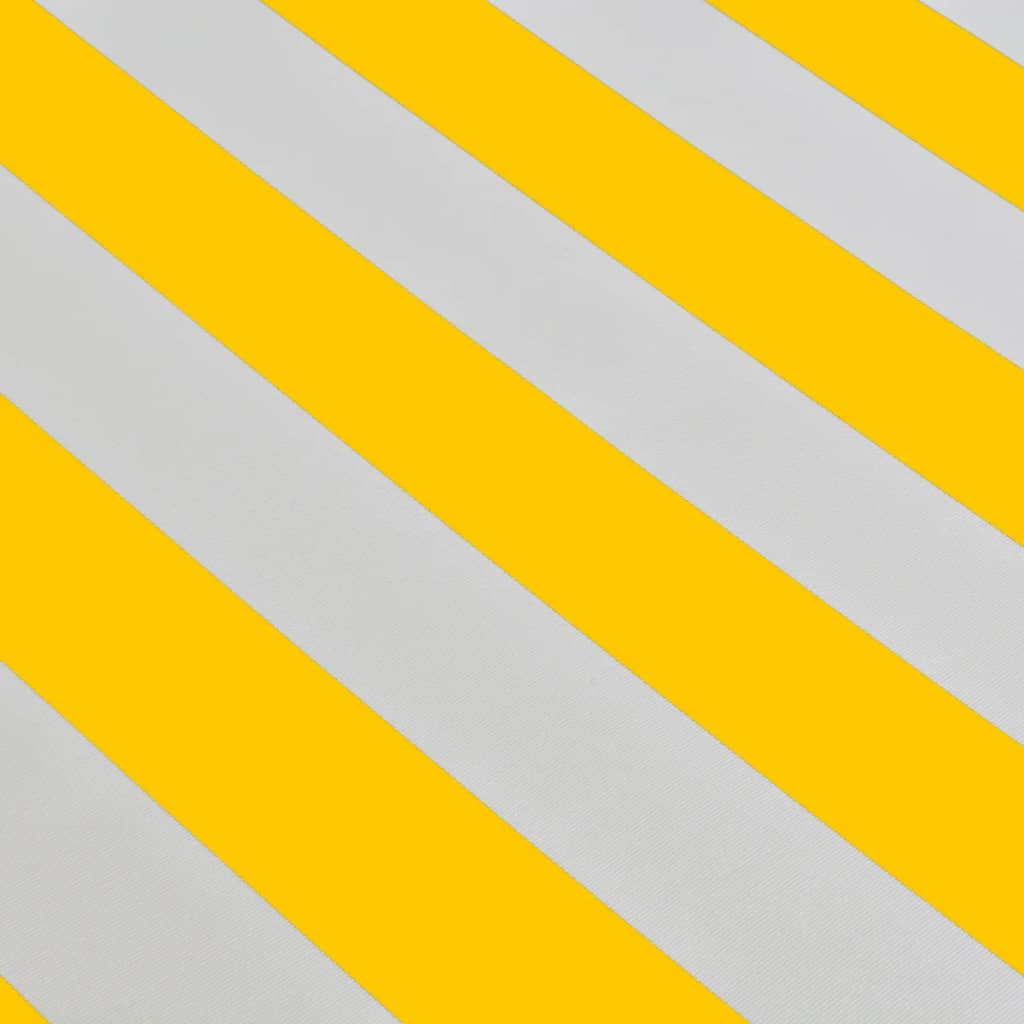 vidaXL Käsikäyttöinen taittuva markiisi 400 cm keltainen/valkoinen