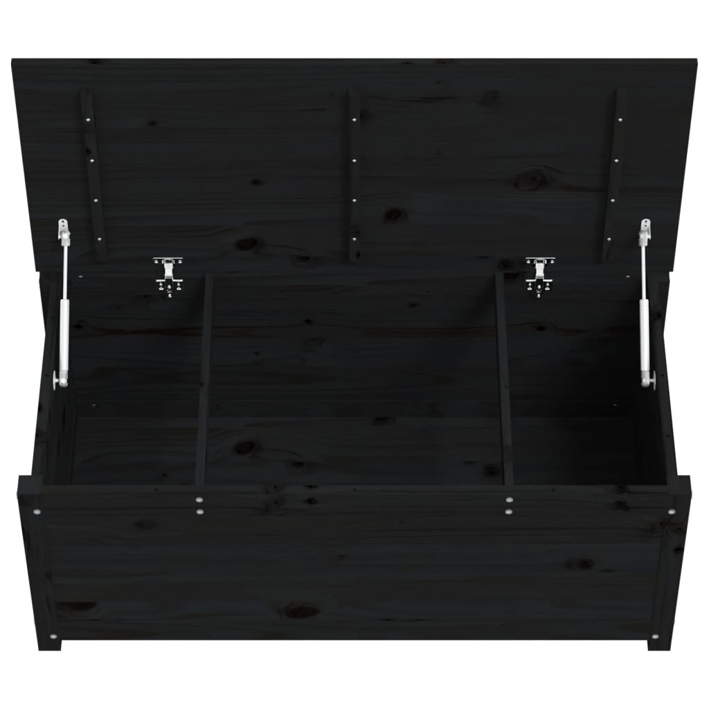 vidaXL Säilytyslaatikko musta 110x50x45,5 cm täysi mänty