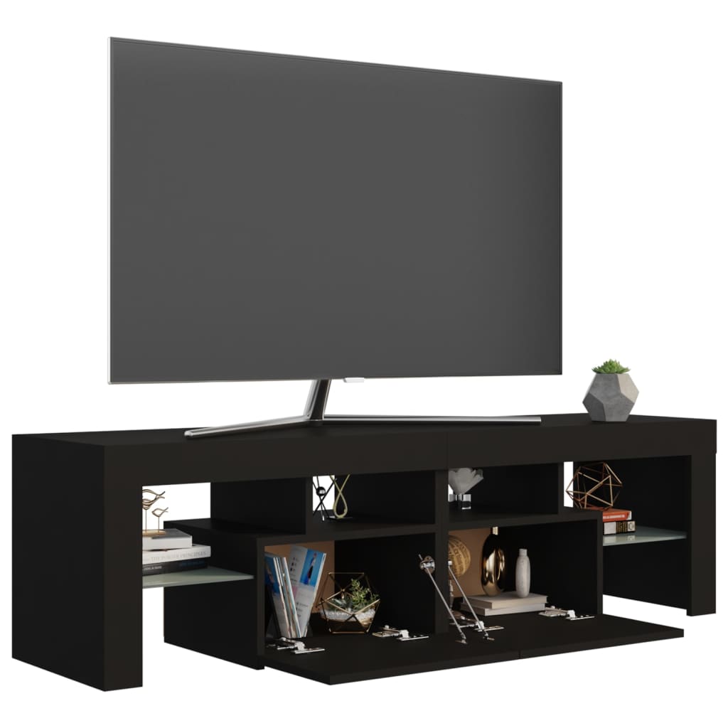 vidaXL TV-taso LED-valoilla musta 140x36,5x40 cm