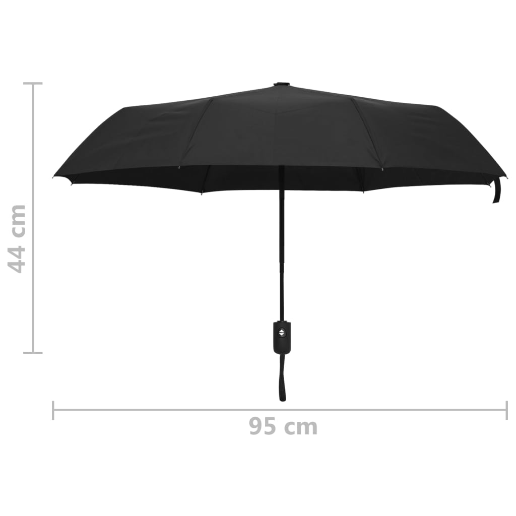 vidaXL Automaattisesti taittuva sateenvarjo musta 95 cm