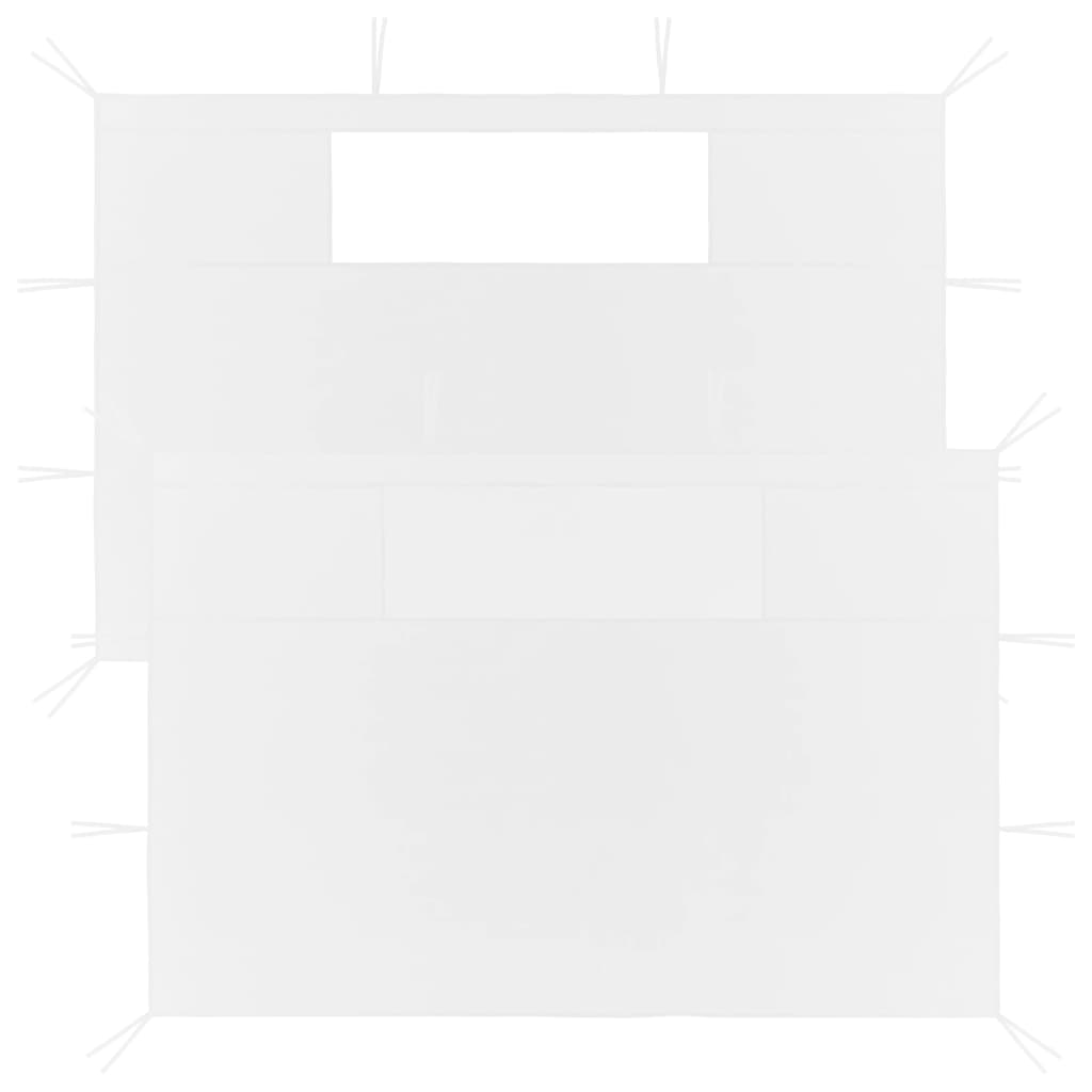 vidaXL Huvimajan sivuseinät ikkunoilla 2 kpl 4,5x2,1 m valkoinen