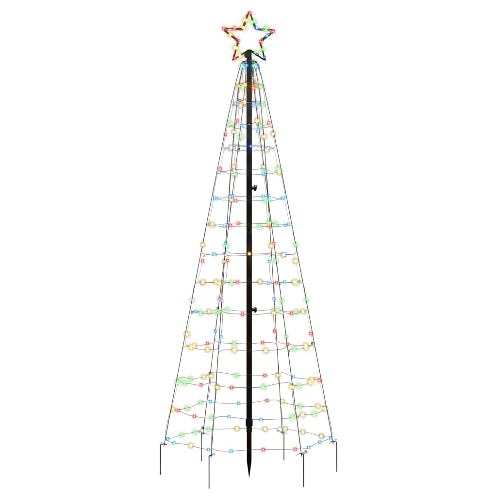 vidaXL Joulukuusi piikeillä 220 värikästä LED-valoa 180 cm