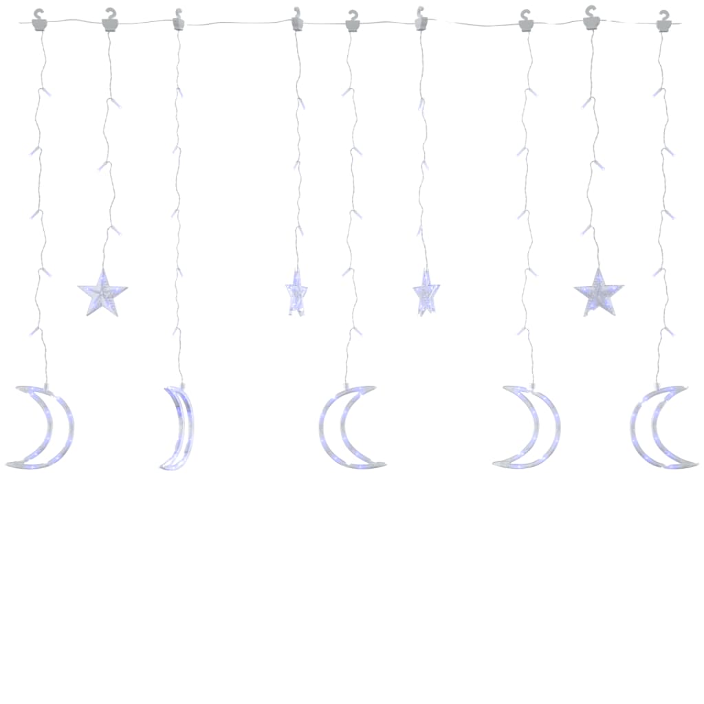 vidaXL Tähti ja kuu keijuvalot kaukosäädin 138xLED sininen