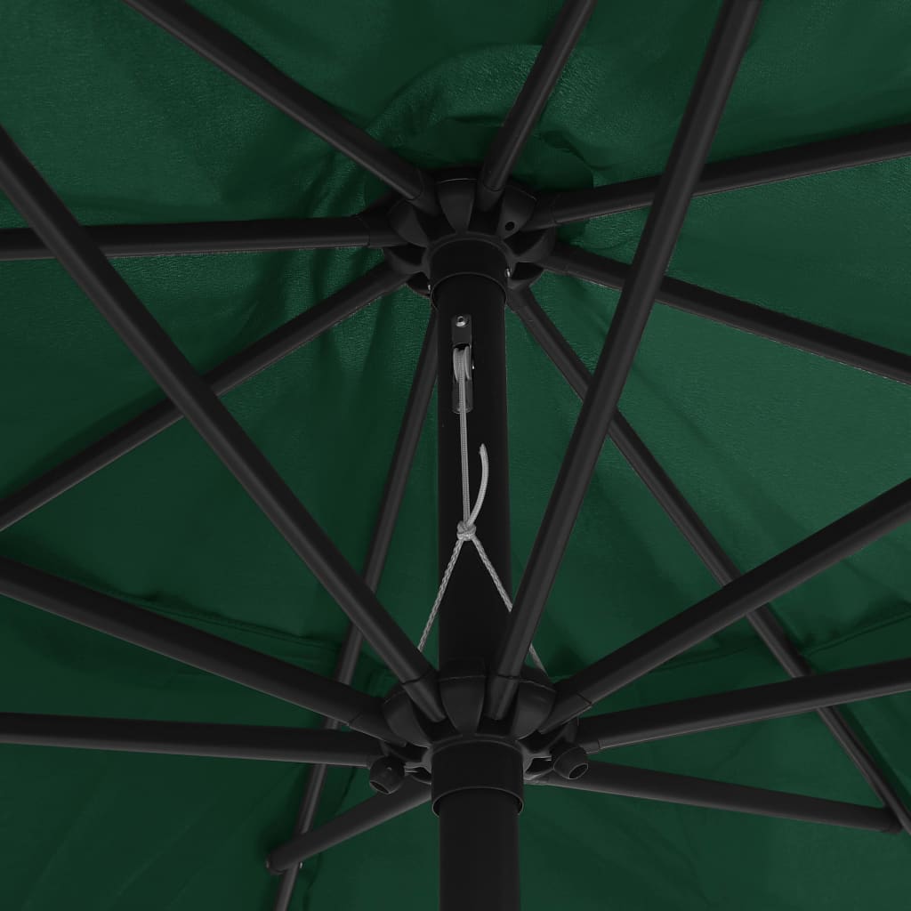 vidaXL Aurinkovarjo metallirunko 400 cm vihreä