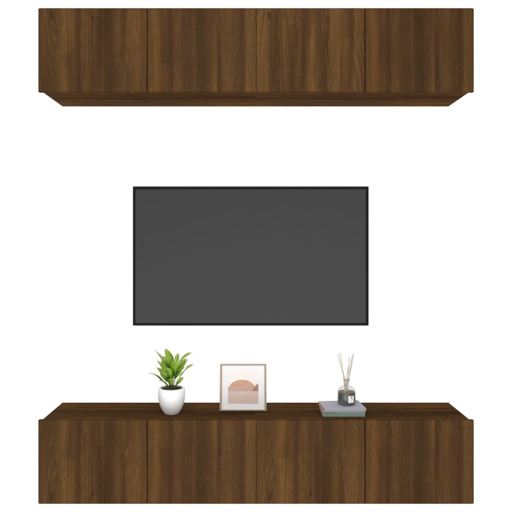 vidaXL TV-kaapit 4 kpl ruskea tammi 80x30x30 cm tekninen puu