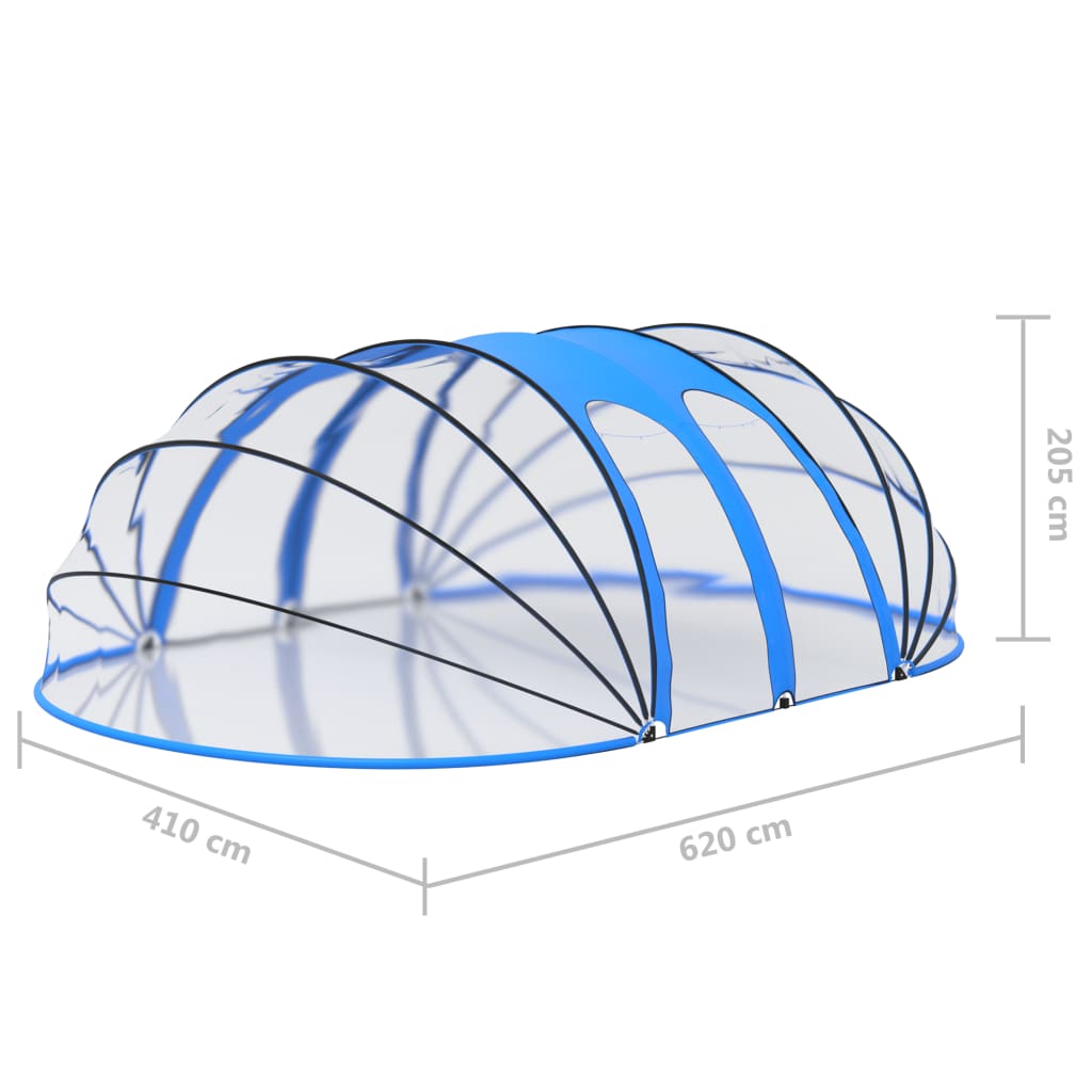 vidaXL Uima-altaan kupoli ovaali 620x410x205 cm