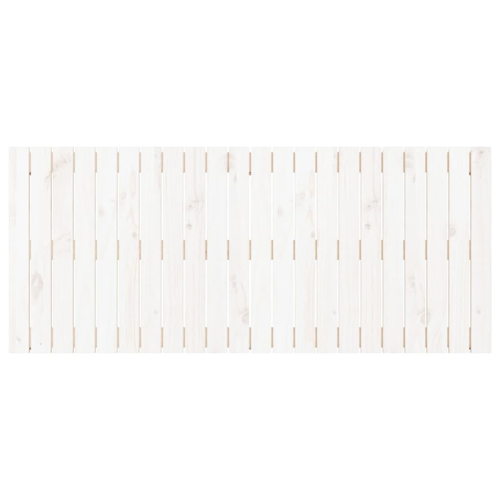 vidaXL Sängynpääty seinälle valkoinen 140x3x60 cm täysi mänty