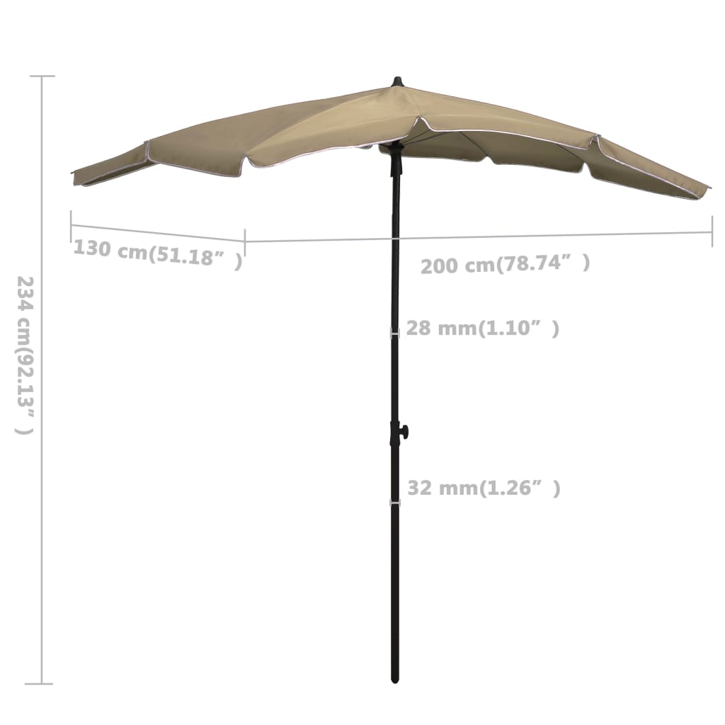 vidaXL Puutarhan Aurinkovarjo tangolla 200x130 cm harmaanruskea