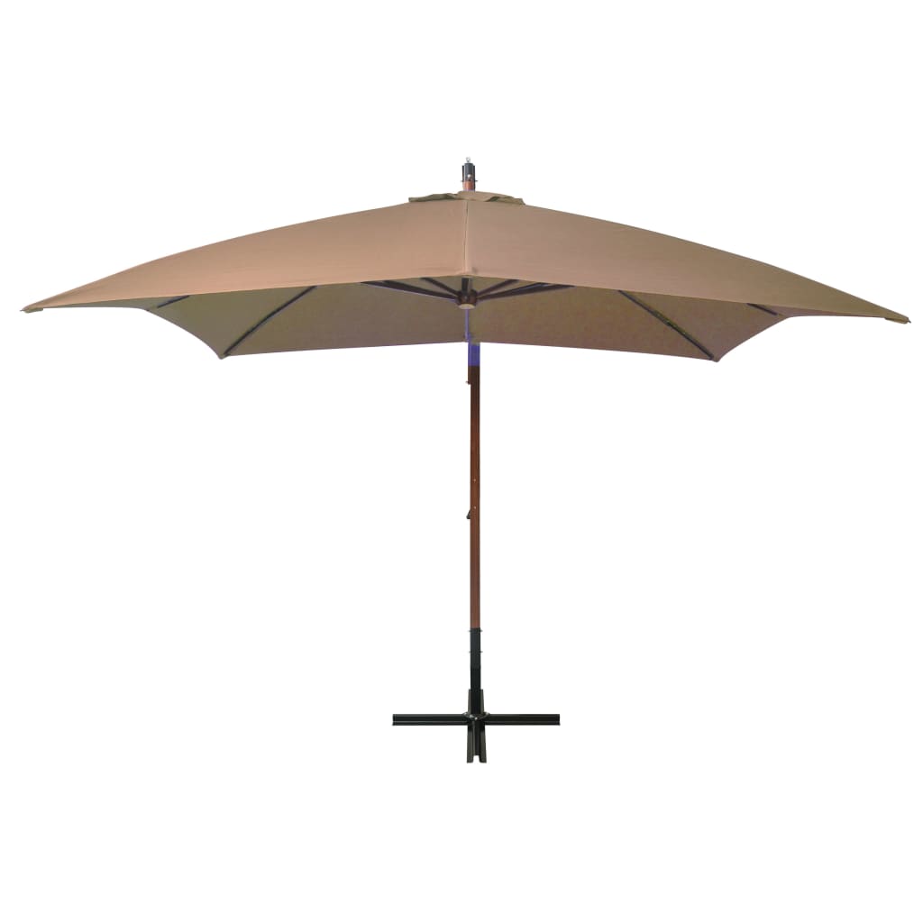 vidaXL Riippuva päivänvarjo tangolla harmaanruskea 3x3 m täysi kuusi