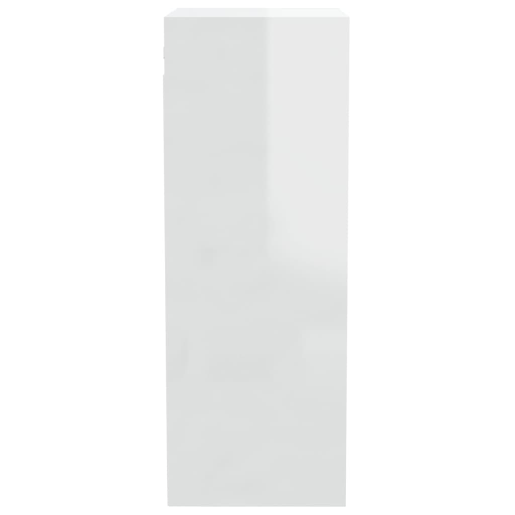 vidaXL Seinäkaappi korkeakiilto valkoinen 34,5x32,5x90 cm tekninen puu