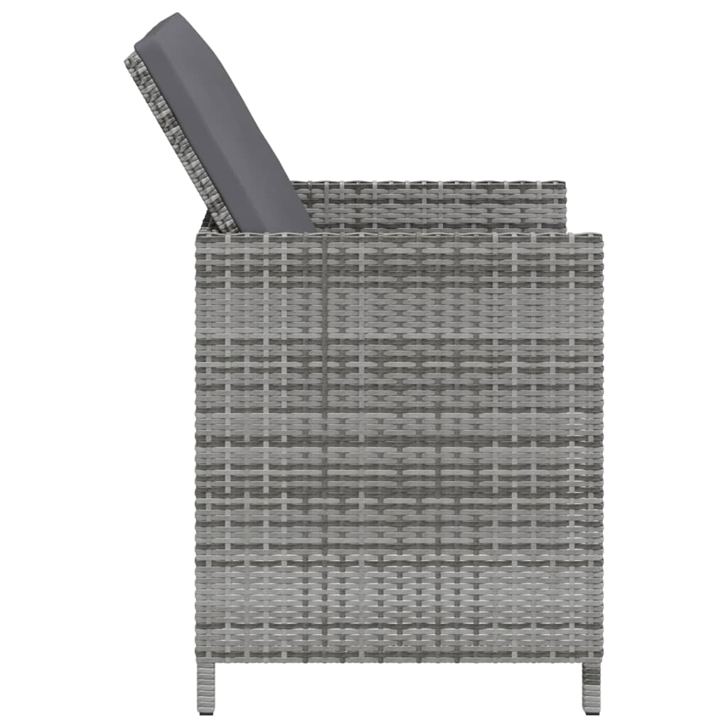 vidaXL 4-osainen Puutarhatuoli ja jakkarasarja polyrottinki harmaa