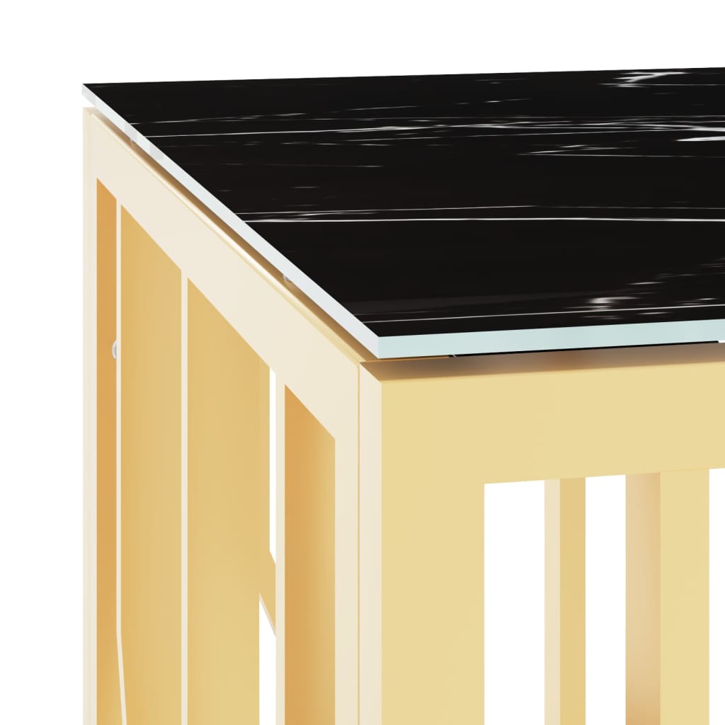 vidaXL Sohvapöytä kulta 110x45x45 cm ruostumaton teräs ja lasi