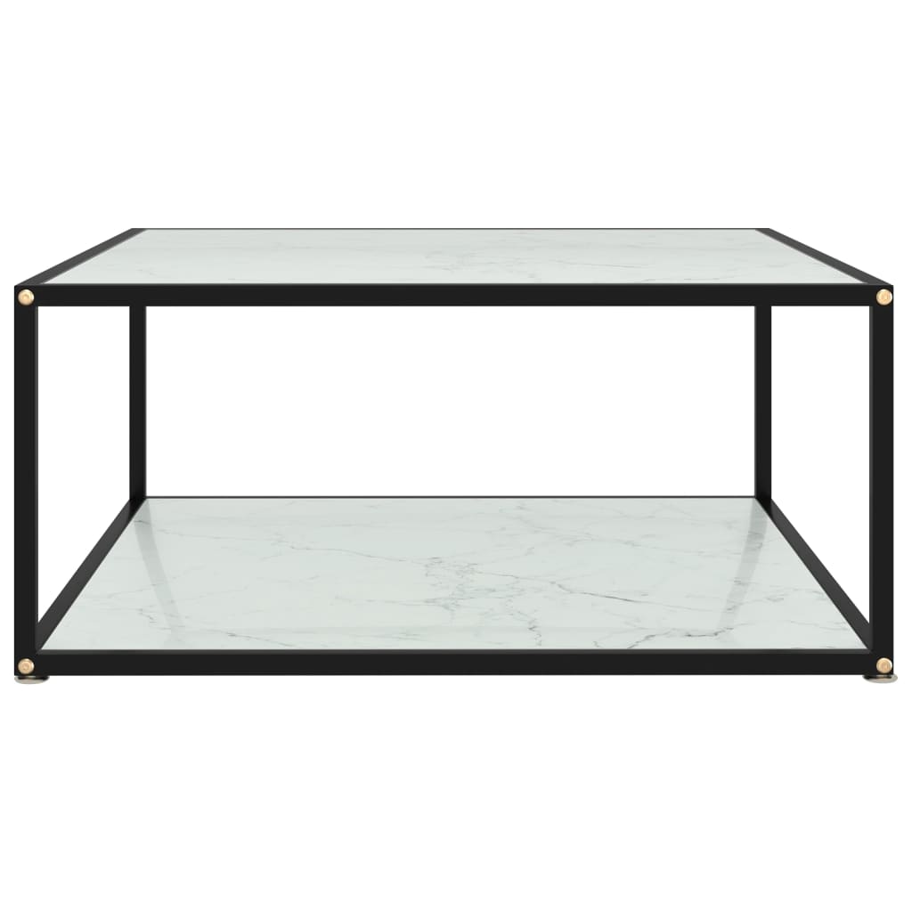 vidaXL Sohvapöytä valkoinen 80x80x35 cm karkaistu lasi