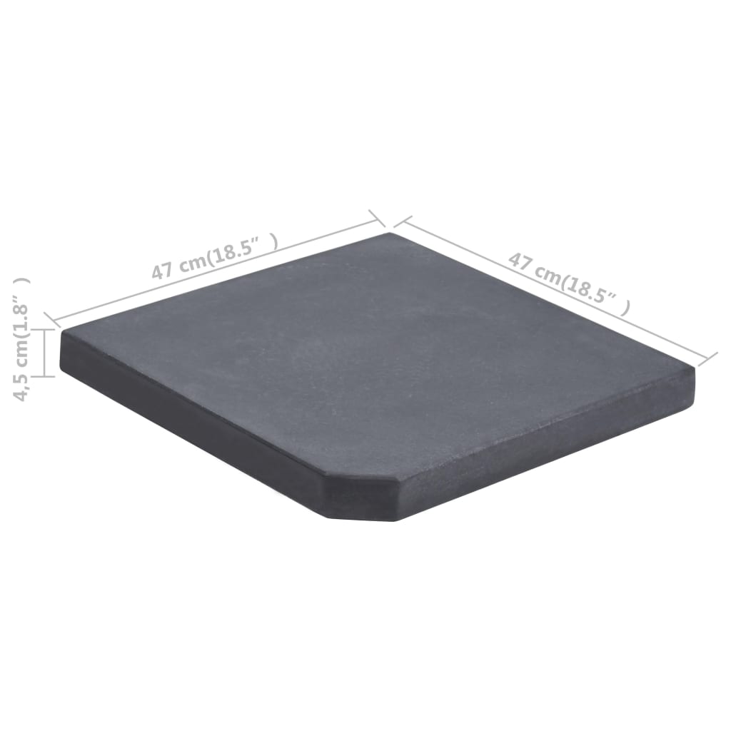 vidaXL Päivänvarjon aluspaino neliön muotoinen 25 kg musta graniitti