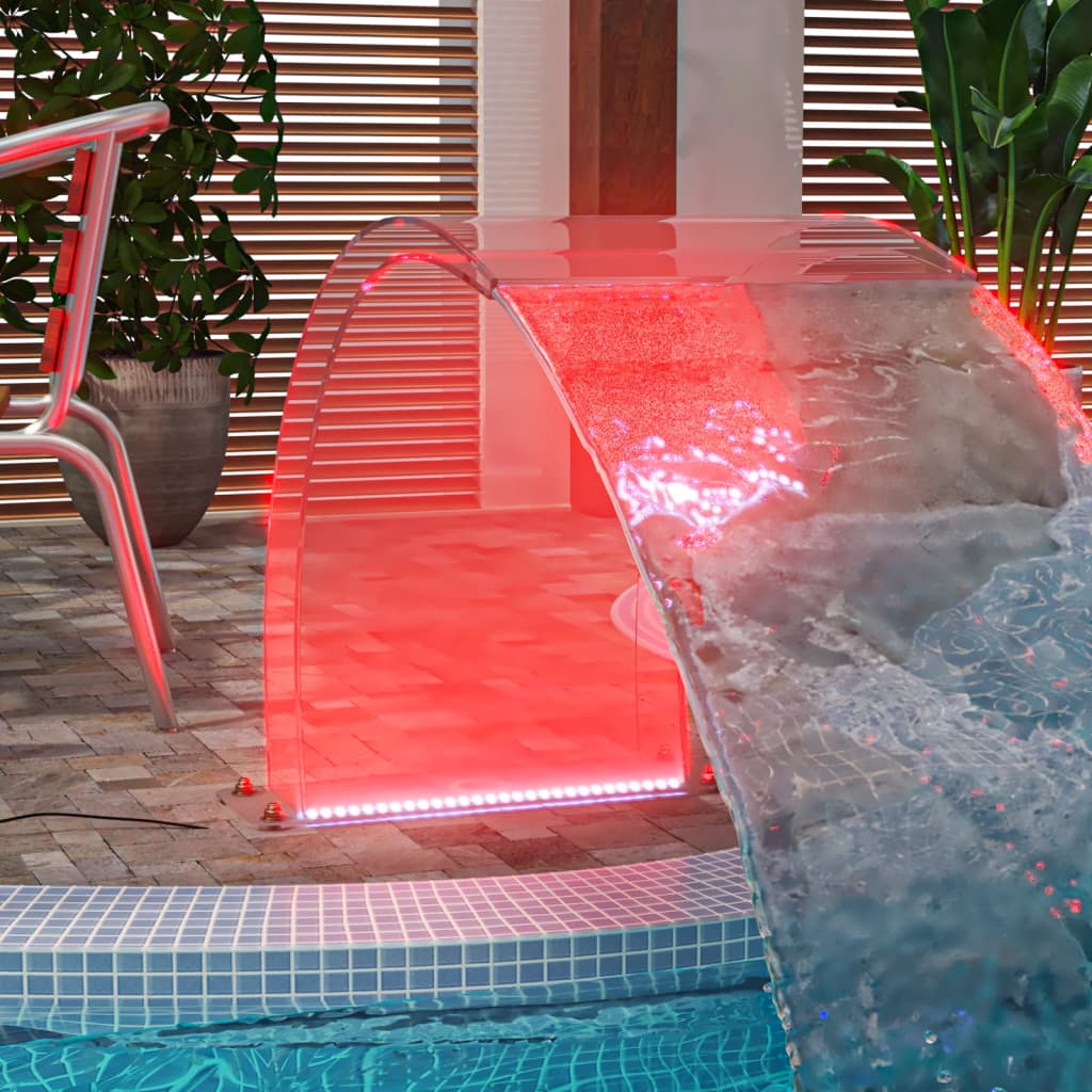 vidaXL Uima-altaan suihkulähde RGB LED-valoilla akryyli 50 cm