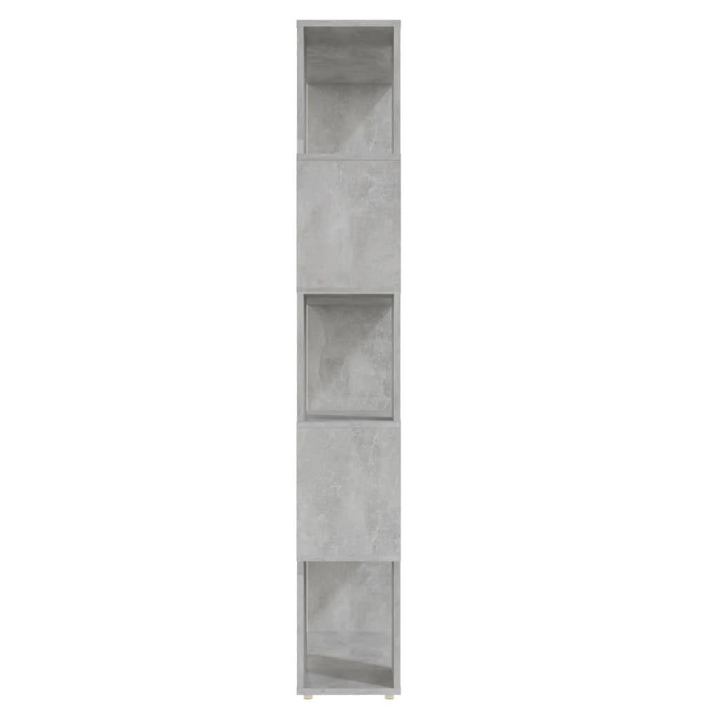 vidaXL Kirjahylly/tilanjakaja betoninharmaa 80x24x155 cm lastulevy