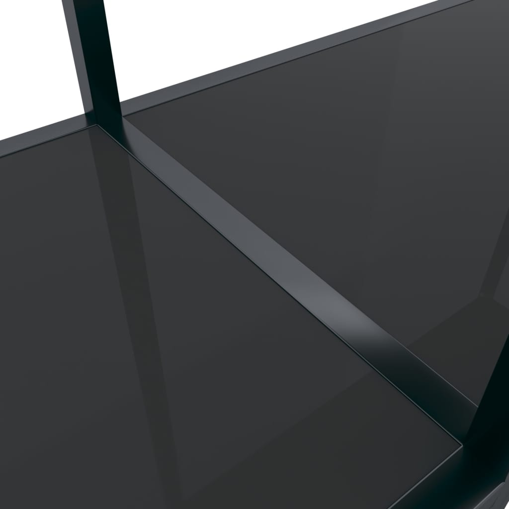 vidaXL Konsolipöytä musta 220x35x75,5 cm karkaistu lasi