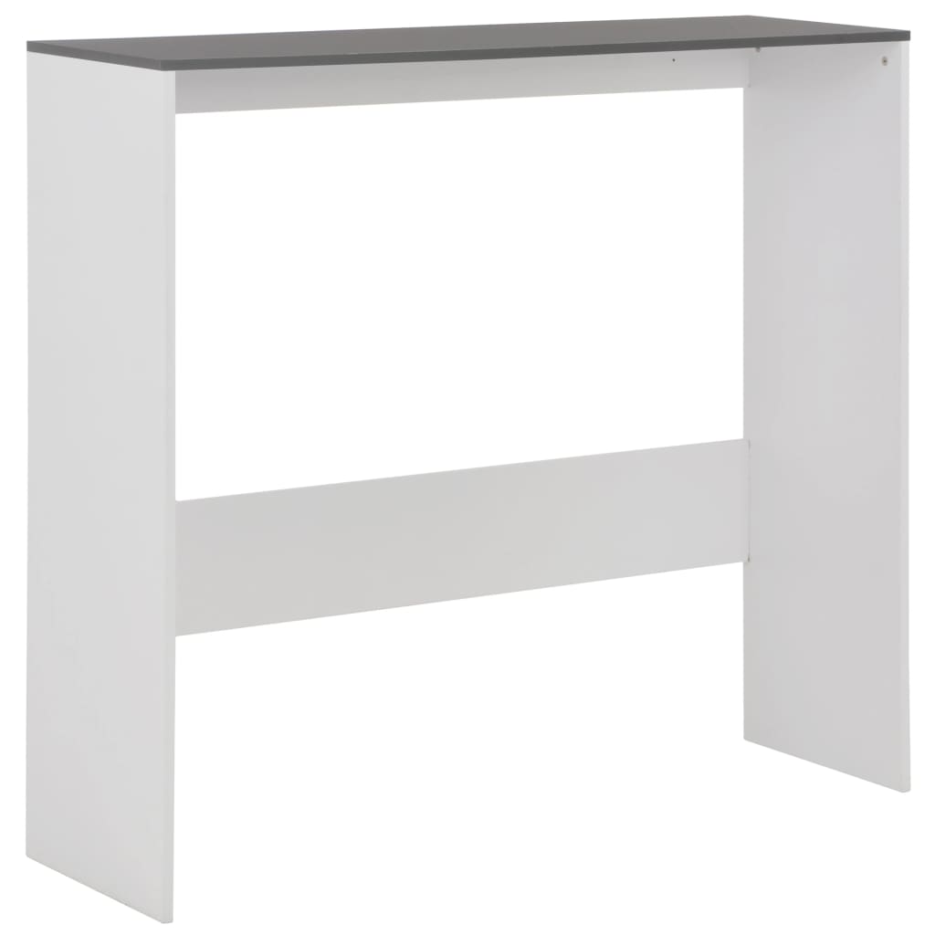 vidaXL Baaripöytä 2 pöytätasolla valkoinen ja tammi 130x40x120 cm