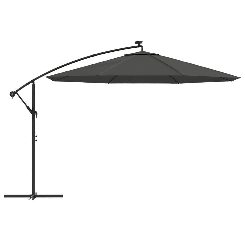 vidaXL Aurinkovarjo LED-valoilla ja metallipylväällä 350 cm