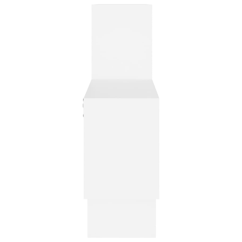 vidaXL Seinähylly autonmuotoinen valkoinen 82x15x51 cm levy