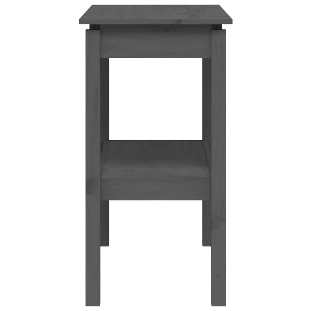 vidaXL Konsolipöytä harmaa 80x40x75 cm täysi mänty