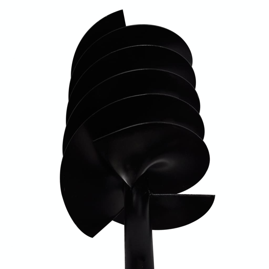 vidaXL Maapora kahvalla kairanterä: 180 mm 3 spiraalia teräs musta