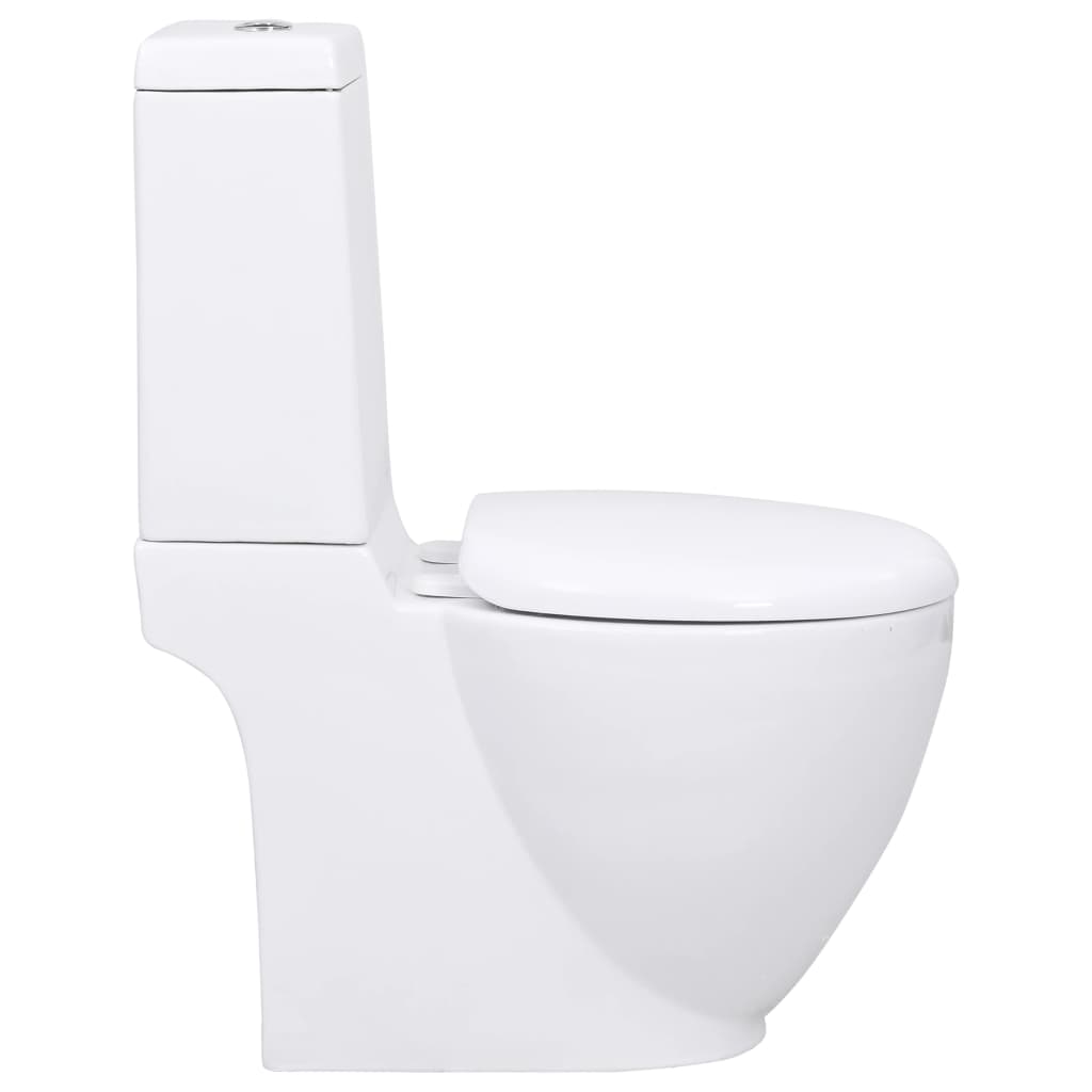 vidaXL Keraaminen WC-istuin pyöreä alapuolinen veden virtaus valkoinen