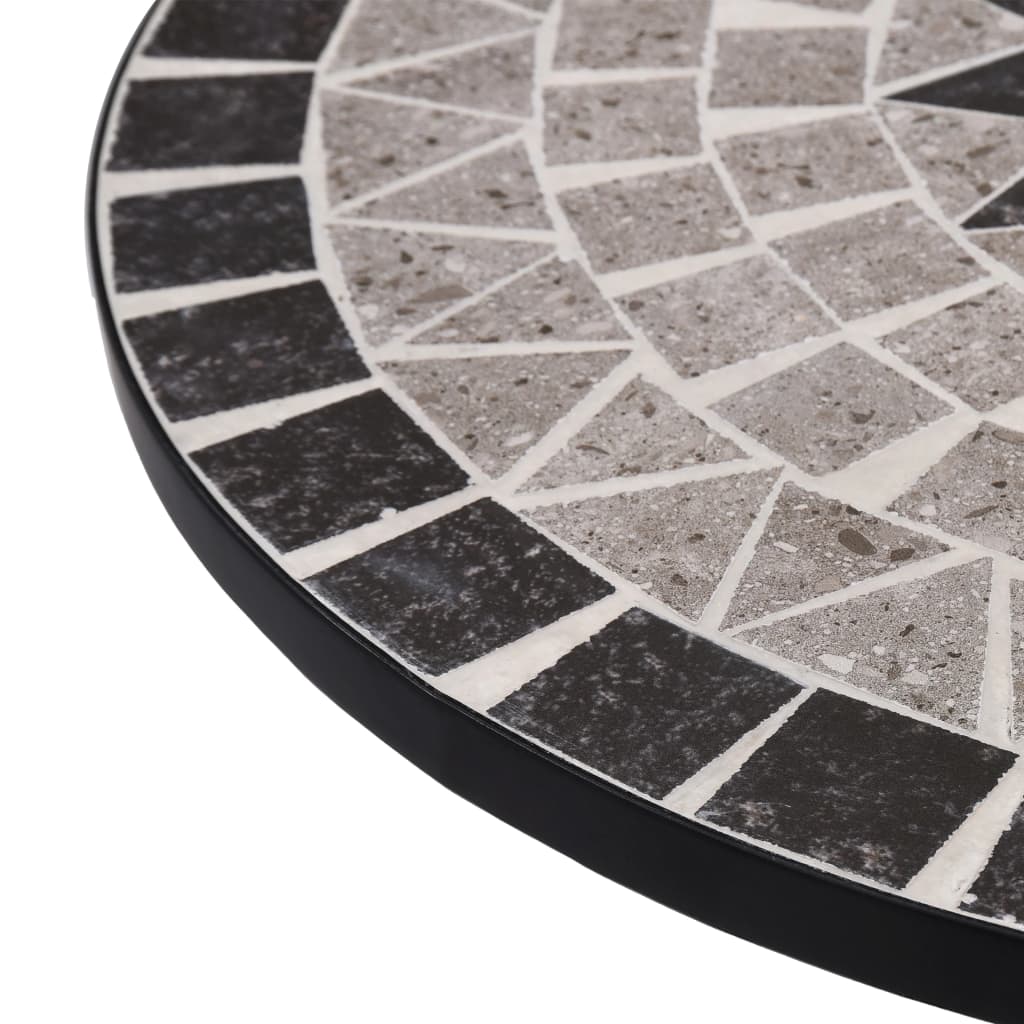 vidaXL Mosaiikkibistropöytä harmaa 61 cm keramiikka