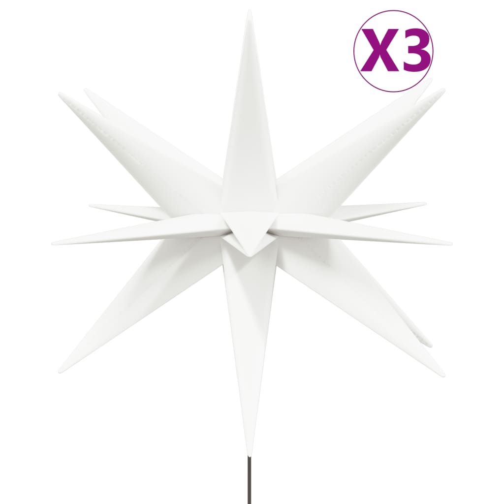 vidaXL Jouluvalo maapiikillä 3 kpl LED-valoilla taitettava valk. 35 cm
