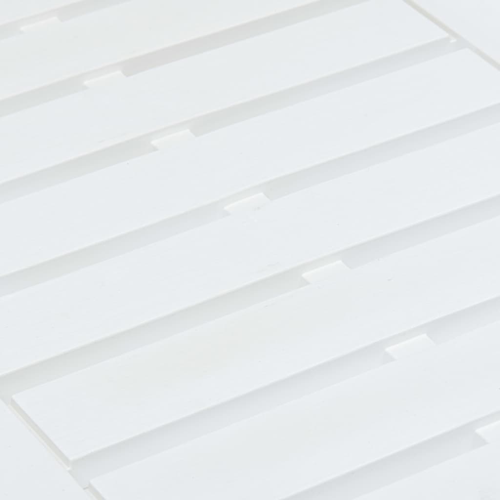 vidaXL Puutarhapöytä valkoinen 78x55x38 cm muovi