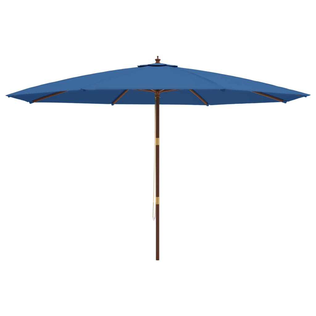 vidaXL Puutarhan aurinkovarjo puutolppa taivaansininen 400x273 cm