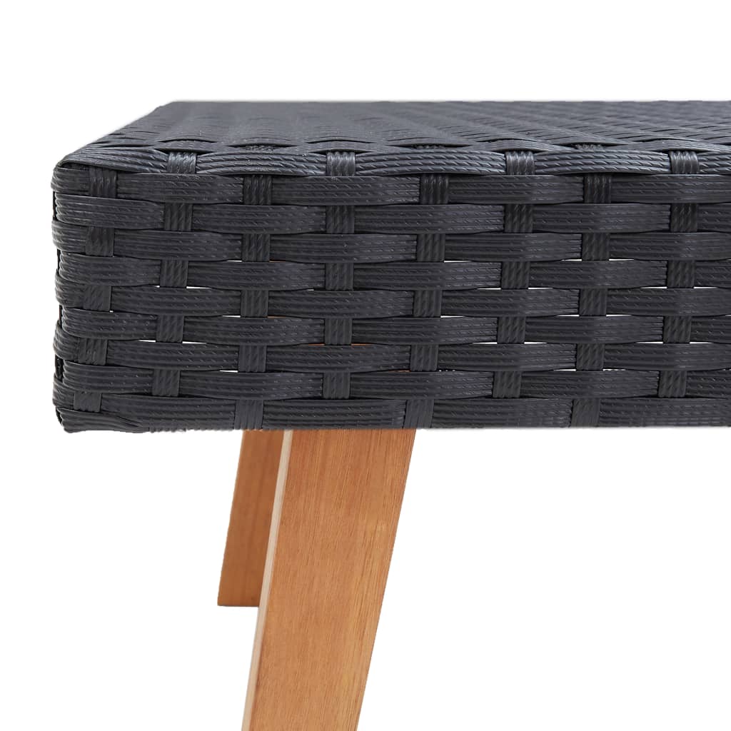 vidaXL Puutarhan sohvapöytä polyrottinki musta