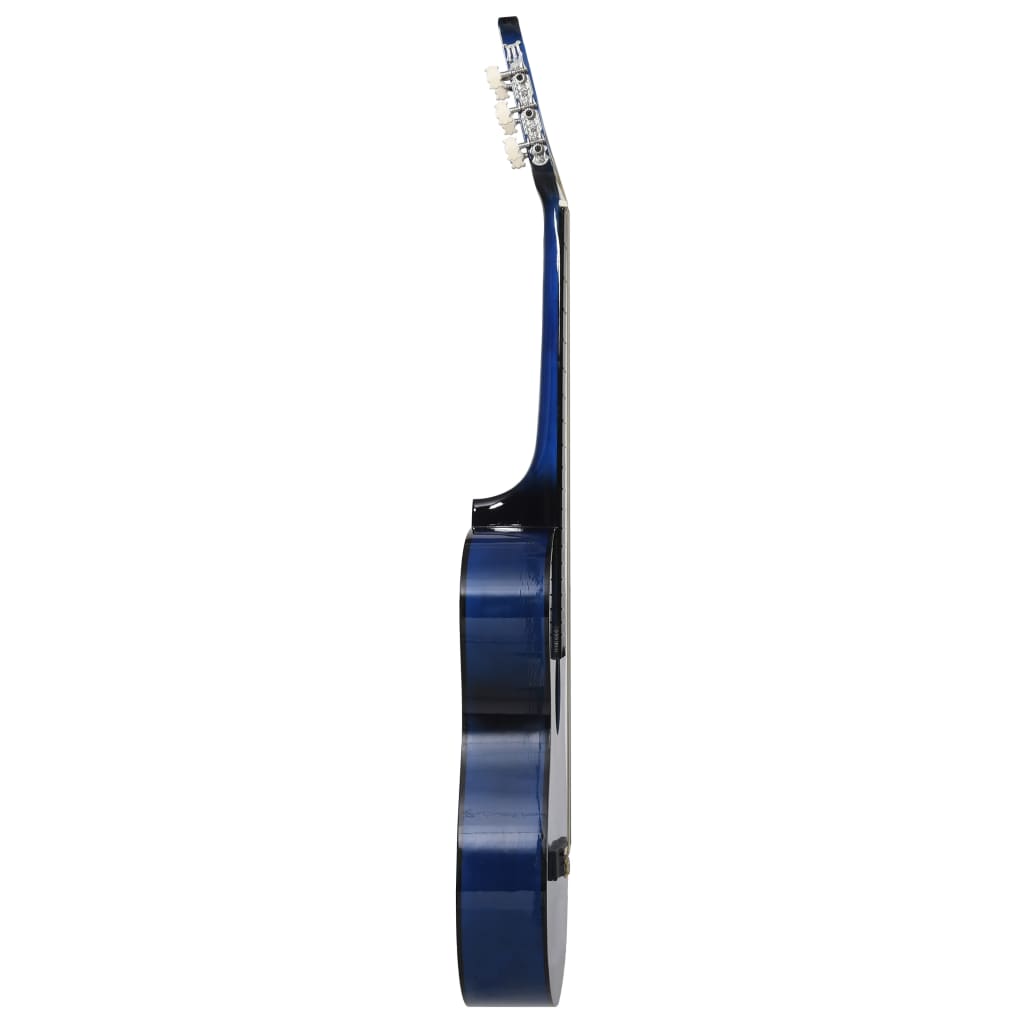 vidaXL 12-osainen akustinen cutaway-kitarasetti 6-kielinen sininen 38"