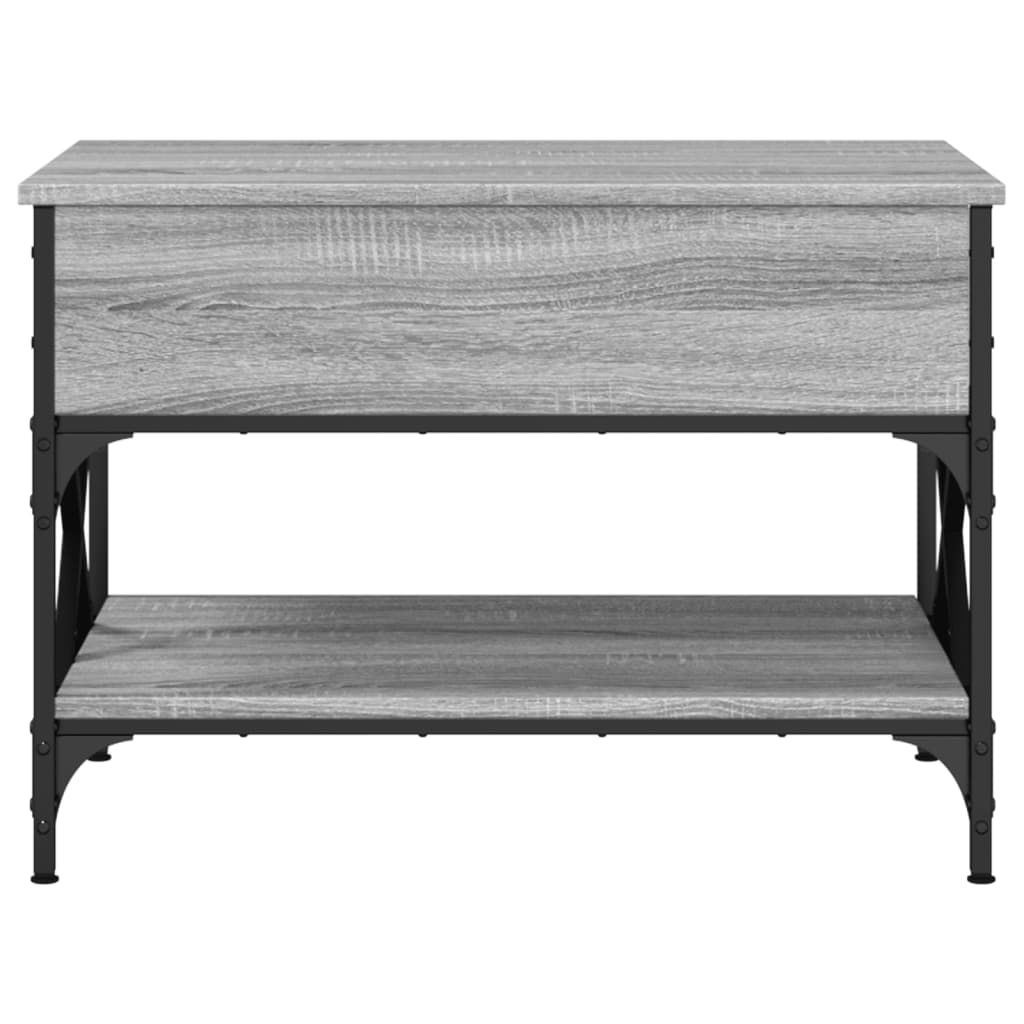 vidaXL Sohvapöytä harmaa Sonoma 70x50x50 cm tekninen puu ja metalli