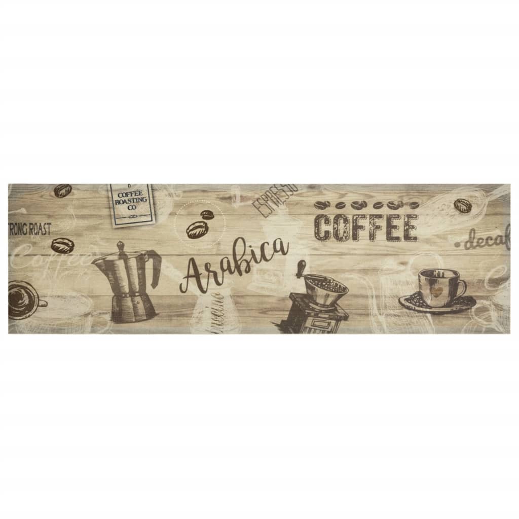 vidaXL Keittiön pestävä matto Coffee ruskea 45x150 cm sametti