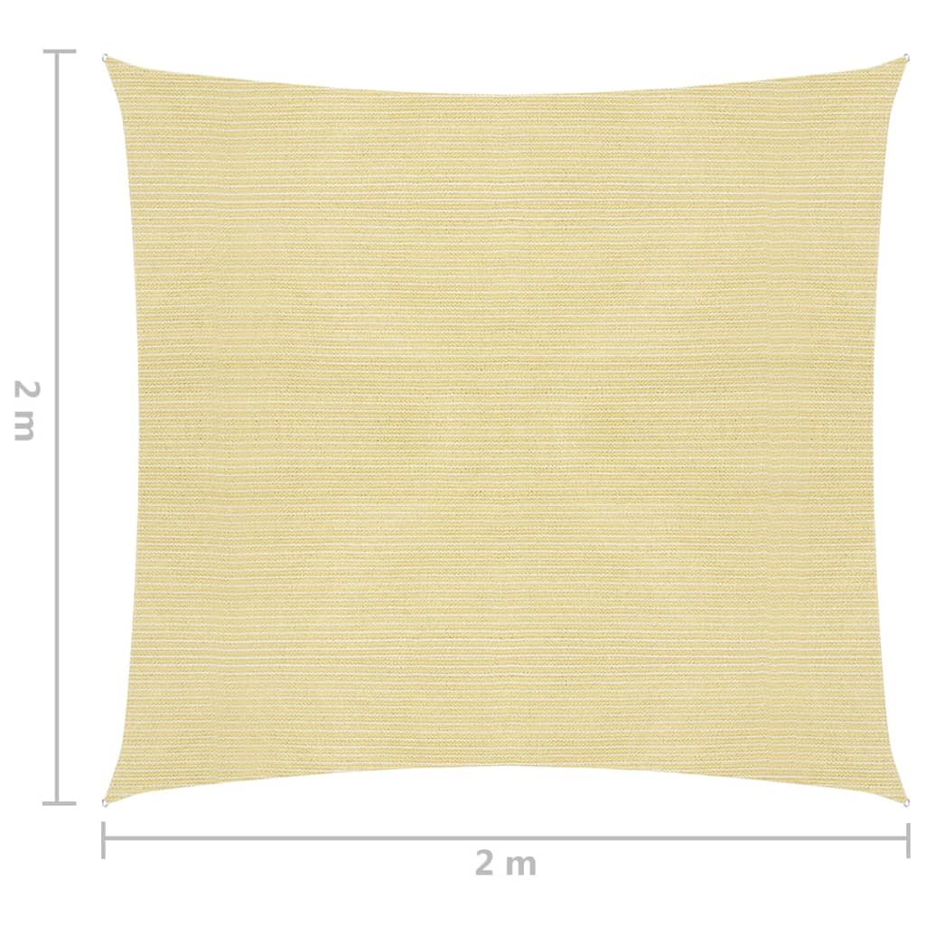 vidaXL Aurinkopurje HDPE neliönmuotoinen 2x2 m beige